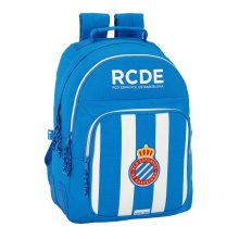 Safta Rcd Espanyol Mochila con 2 Compartimentos - Antirozaduras - Adaptable a Carro - Bolsillo Frontal - Portabotellas - Tirador Doble - Hombreras Ergonomicas - 20L - 320x150x420mm - Color Azul y Blanco