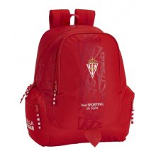 Safta Real Sporting de Gijon Corporativa Mochila Adaptable a Carro - Bolsillos Laterales - 2 Compartimentos - Hombreras Ergonomicas - Tirador Doble - Asa de Mano - 23.4L - 320x170x430mm - Color Rojo