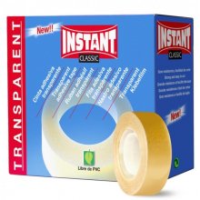 Instant Classic Cinta Adhesiva Transparente 19mm x 33m - Libre de PVC - Transparente (16 uds)