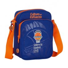 Safta Valencia Basket Bandolera - Cremallera - Bolsillo Frontal - Bandolera Ajustable - Compartimento Trasero con Velcro - 2L - 160x60x220mm - Color Azul Oscuro