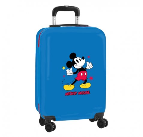Safta Mickey Mouse Only One Maleta Trolley de Cabina 20â? - Cierre con Candado - Compartimentos con Cremallera - Asa Flexible de PVC - Ajustable - ABS y PC - 40.1L - 45x200x550mm - Color Azul