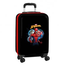 Safta Spider-Man Hero Maleta Trolley de Cabina 20â? - Cierre con Candado - Interior con Bolsillo - Cintas Elasticas - Ruedas Giratorias - Asa Extensible - 40.1L - 345x200x550mm - Color Negro