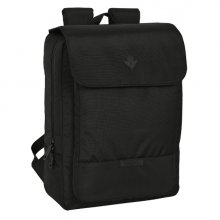 Safta Real Betis Balompie Premium Mochila para Portatil hasta 13.3" - Bolsillo Interior - Conector USB - Hombreras Acolchadas - Cinta para Maleta - Asa Superior - 290x120x390mm - Color Negro