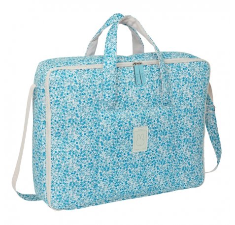 Safta Miffy Mum Garden Maleta de Bebe de 28L - Cremallera Doble - Bolsillo Frontal - Bolsillos Internos - Bandolera Ajustable - Asas Superiores para Transporte - 500x140x400mm - Color Azul Claro