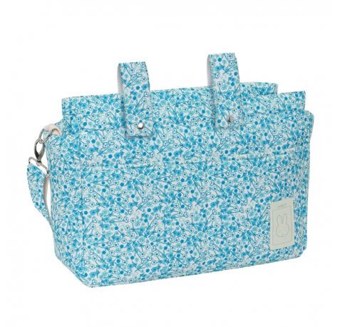 Safta Miffy Mum Garden Bolso de 17.94L - Adaptable al Carrito con Velcro - Bolsillos Frontales - Dos Bolsillos Traseros - Cremallera - Bandolera Ajustable - 460x150x260mm - Color Azul Claro