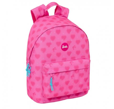 Safta Barbie Corazones Mochila para Portatil hasta 14.1" - Interior Acolchado - Bolsillo para Tablet - Tirador Doble - Hombreras Ergonomicas - Asa Forrada - 20L - 310x160x410mm - Color Rosa