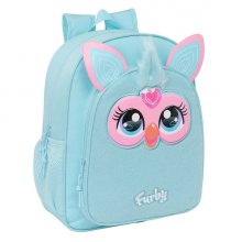 Safta Furby Mochila - Adaptable a Carro - Portabotellas - Tirador Doble - Hombreras Ergonomicas Acolchadas - Bolsillo Frontal - Asa de Mano Superior - 15L - 320x120x380mm - Color Azul Claro
