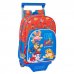 Safta Paw Patrol Cool Mochila con Carro - Portabotellas - Hombreras Acolchadas - Bolsillo Frontal - Asa Superior - Mochila Extraible - Material Resistente - 10L - 26x11x67cm - Color Rojo y Azul