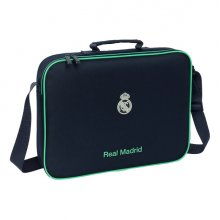 Safta Real Madrid 2Âª Equipacion 25/26 Maletin con Cremallera - Bandolera Ajustable - Asa Forrada - Doble Tirador - Fondo Semirigido - 6L - 380x60x280mm - Color Azul Marino