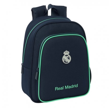 Safta Real Madrid 2Âª Equipacion 25/26 Mochila Infantil - Adaptable a Carro - Portabotellas - Hombreras Acolchadas - Bolsillo Frontal - Asa Superior - 9L - 270x100x330mm - Color Azul Marino