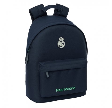 Safta Real Madrid 2Âª Equipacion 25/26 Mochila para Portatil hasta 14.1" - Bolsillo para Tablet - Tirador Doble - Espalda Transpirable - 20L - 310x160x410mm - Color Azul Marino