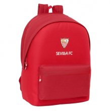 Safta Sevilla FC Mochila para Portatil hasta 15.6" - Antirrobo - Conector USB - Base Acolchada - Bolsillo Frontal - Tirador Doble - Hombreras Ergonomicas - 310x180x440mm - Color Rojo