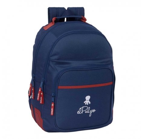 Safta el Pulpo Mochila con 2 Compartimentos - Antirozaduras - Adaptable a Carro - Bolsillo Frontal - Portabotellas - Tirador Doble - Hombreras Ergonomicas - 20L - 320x150x420mm - Color Azul Marino