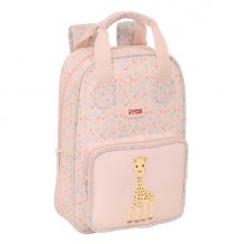 Safta Sophie la Girafe Joy Mochila Infantil - Bolsillo Frontal - Tarjeta ID - Hombreras Acolchadas - Material Reciclado - Resistente al Agua - 4.5 L - 200x80x280mm - Color Rosa Pastel