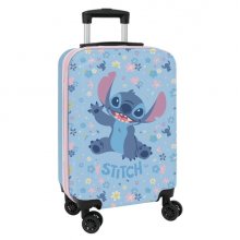 Safta Stitch Happy Maleta Trolley de Cabina 20â? - Cierre con Candado - Bolsillo de Red - Panel con Cremallera - Cintas con PVC - Asa de PVC Flexible - 40.1 L - 345x200x550mm - Color Azul