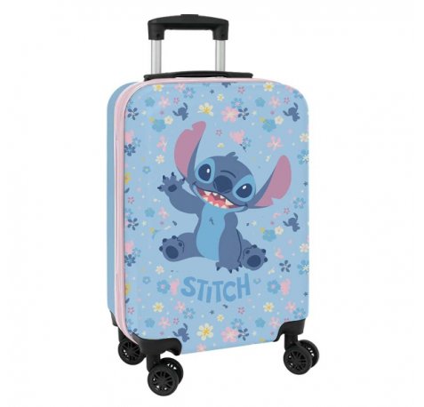 Safta Stitch Happy Maleta Trolley de Cabina 20â? - Cierre con Candado - Bolsillo de Red - Panel con Cremallera - Cintas con PVC - Asa de PVC Flexible - 40.1 L - 345x200x550mm - Color Azul