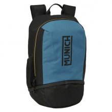 Safta Munich Mochila Zapatillero - Cremallera con Doble Tirador - Bolsillo Interior - Portabotellas - Asa de Mano - 28x51x19cm - Color Negro y Azul Safta Munich Mochila Zapatillero - Cremallera con Doble Tirador - Bolsillo Interior - Portabotellas - Asa de Mano - 28x51x19cm - Color Negro y Azul