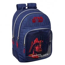 Safta Star Wars Mochila - Adaptable a Carro - Bolsillo Frontal - Portabotellas - Cremallera con Doble Tirador - Asa de Mano - Hombreras y Espalda Acolchada - 32x42x15cm - Color Azul Marino
