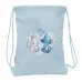 Safta Stitch Saco Plano - Bolsillo con Cremallera - Cierre con Cordones - 3L - Materiales de Alta Calidad - 260x10x340mm - Color Azul Claro