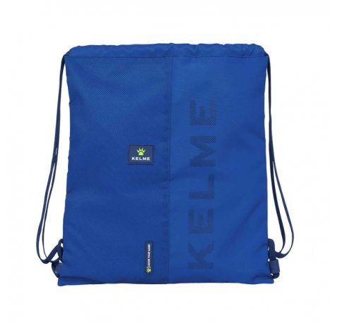 Safta Kelme Blue Saco Plano - Bolsillo con Cremallera - Cierre con Cordones - 5L - Material Duradero - Uso Versatil - Ligero y Compacto - 350x10x400mm - Color Azul