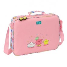 Safta Mr. Wonderful Comic Maletin con Cremallera - Bandolera Ajustable - Asa Forrada - Doble Tirador - Fondo Semirigido - 38x28x6cm - Color Rosa