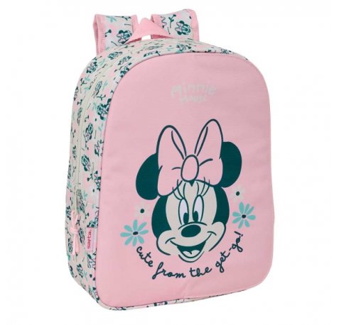 Safta Minnie Mouse Minty Mochila Infantil - Portabotellas - Hombreras Acolchadas - Bolsillo Frontal - 10L - 260x110x340mm - Color Rosa Pastel