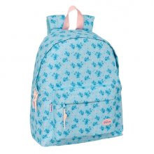 Safta Stitch Ohana Mochila - Bolsillo Frontal - Hombreras Acolchadas - Espalda Acolchada - Doble Tirador en Cremallera - Asa de Mano Superior - 20.80L - 330x150x420mm - Color Azul Claro