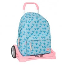 Safta Stitch Ohana Mochila para Portatil hasta 14.1" - Portabotellas - Tirador Doble - Hombreras Ergonomicas - Espalda Acolchada - Asa Superior - 310x130x430mm - Color Azul Claro