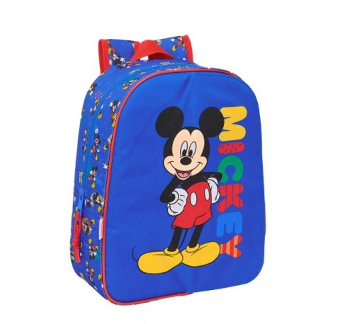 Safta Mickey Mouse Today Mochila Infantil - Adaptable a Carro - Portabotellas - Hombreras Ergonomicas - Bolsillo Frontal - 10L - 260x110x340mm - Color Azul