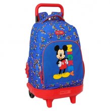 Safta Mickey Mouse Today Mochila con Carro - 33L - Bolsillo Frontal - Portabotellas - Doble Cremallera - Hombreras Acolchadas - Asa Acolchada - Tarjeta ID - Base Reforzada - 330x220x450mm - Color Azul