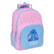 Safta Stitch Bright Mochila con 2 Compartimentos - Antirozaduras - Adaptable a Carro - Bolsillo Frontal - Portabotellas - Tirador Doble - Hombreras Ergonomicas - 20L - 320x150x420mm - Color Rosa