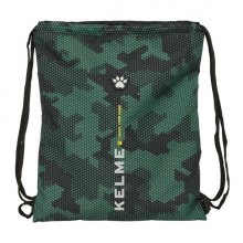 Safta Kelme Camo Saco Plano - Bolsillo con Cremallera - Cierre con Cordones - 5L - 350x10x400mm - Color Verde Camuflaje