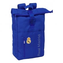 Safta Real Madrid Mochila para Portatil hasta 15.6" - Cremallera - Interior Acolchado - Bolsillo Frontal - Hombreras Acolchadas - Asa Superior - 15.3L - 280x130x420mm - Color Azul