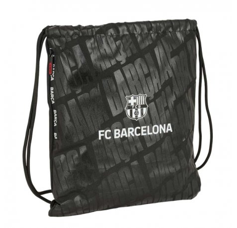 Safta F.C.Barcelona Saco Plano - Bolsillo con Cremallera - Cierre con Cordones - 5L - Resistente y Practico - 350x10x400mm - Color Gris