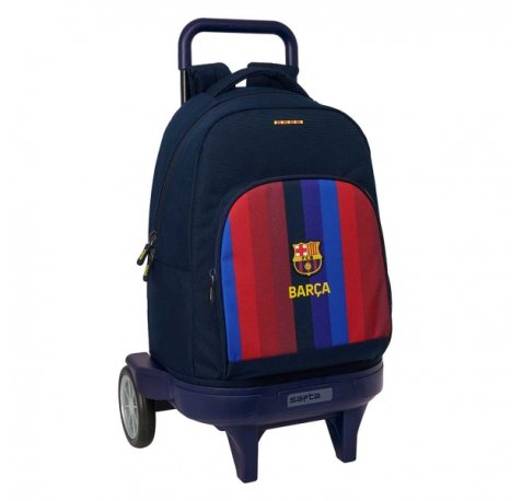 Safta F.C.Barcelona 1Âª Equipacion 26/27 Mochila con Carro - Extraible - 33L - Portabotellas - Tarjeta de Identificacion Personal - Doble Tirador - Asa - Bolsillo Frontal - 33x45x22cm - Color Rojo y Azul