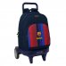 Safta F.C.Barcelona 1Âª Equipacion 26/27 Mochila con Carro - Extraible - 33L - Portabotellas - Tarjeta de Identificacion Personal - Doble Tirador - Asa - Bolsillo Frontal - 33x45x22cm - Color Rojo y Azul
