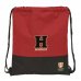 Safta Harry Potter Hogwarts Saco Plano - Cierre con Cordones - Bolsillo Interior con Cremallera - 35x40x1cm - Color Negro y Rojo
