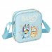 Safta Bluey Ready Bolsito con Bandolera Ajustable - Compacto - Cierre con Cremallera - 16x18x4cm - Color Azul Pastel