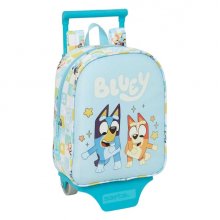 Safta Bluey Ready Mochila con Carro - Extraible - 6L - Tarjeta de Identificacion Personal - Asa de Mano - 22x27x10cm - Color Azul Pastel
