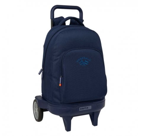 Safta Spagnolo Mochila con Carro - Extraible - 33L - Portabotellas - Tarjeta de Identificacion Personal - Ruedas Antivibracion - Doble Tirador - Asa - Bolsillo Frontal - 33x45x22cm - Color Azul Noche