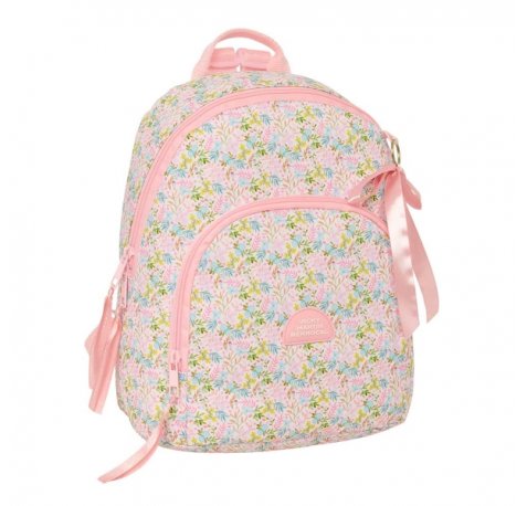Safta VMB Mini Mochila - Bolsillo Frontal - Cremallera Doble - Bolsillo Interior - Bolsillo Trasero con Cremallera - Hombreras Ajustables - Asa Superior - 250x130x300mm - Color Rosa