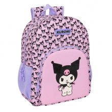 Safta Kuromi Mochila - Adaptable a Carro - Bolsillo Frontal - Portabotellas - Cremallera con Doble Tirador - Asa de Mano - Hombreras y Espalda Acolchada - 33x42x14cm - Color Rosa