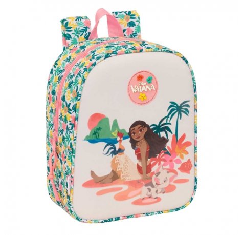 Safta Vaiana Mochila Guarderia - Adaptable a Carro - Cremallera - Tarjeta de Identificacion - Asa Superior - 6L - 220x100x270mm - Color Verde
