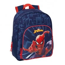 Safta Spider-Man Mochila Infantil - Adaptable a Carro - Portabotellas - Hombreras Acolchadas - Bolsillo Frontal - Asa Superior - 9L - 270x100x330mm - Color Azul Marino