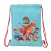 Safta Paw Patrol Dino Rescue Saco Plano - Cierre con Cordones - Bolsillo Interior con Cremallera - 26x34x1cm - Color Azul Pastel