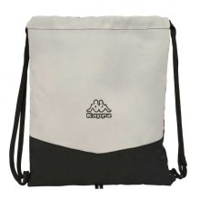 Safta Kappa Grey Saco Plano - Bolsillo con Cremallera - Cierre con Cordones - 5L - Ligero y Compacto - 350x10x400mm - Color Negro y Gris