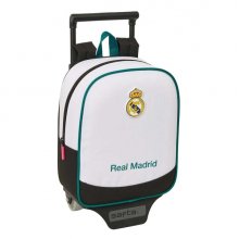 Safta Real Madrid Equipacion 26/27 Mochila con Carro - Extraible - 6L - Tarjeta de Identificacion Personal - Asa de Mano - 22x27x10cm - Color Blanco y Negro