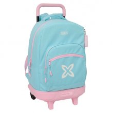 Safta Munich Sky Mochila con Carro - Extraible - 33L - Portabotellas - Tarjeta de Identificacion Personal - Cremallera - Doble Tirador - Asa de Mano - Bolsillo Frontal - 33x45x22cm - Color Azul Pastel