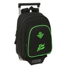 Safta Real Betis Balompie Mochila con Carro - Extraible - Portabotellas - Bolsillo Frontal - Asa de Mano - 28x34x10cm - Color Negro y Verde