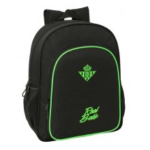 Safta Real Betis Balompie Mochila - 15L - Adaptable a Carro - Bolsillo Frontal - Portabotellas - Cremallera con Doble Tirador - Asa de Mano - Hombreras Acolchadas - 32x38x12cm - Color Negro y Verde